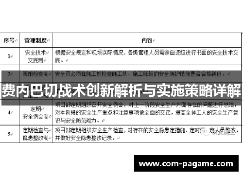 费内巴切战术创新解析与实施策略详解
